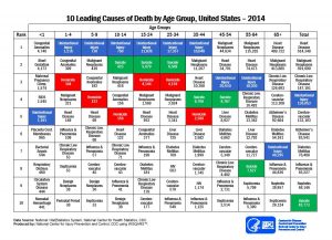 Leading Causes of Injury Deaths by Age Group in the United States (2017)
