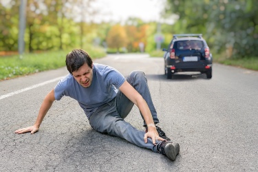 Pedestrian hit by a car