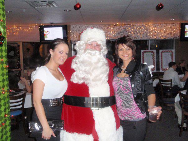 Jolene and Angela Karfis with Santa Claus