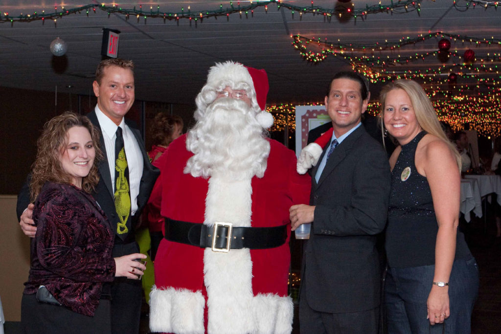 Keeli Thomas, Andy Sallee, Santa Claus, Michael Dergo and Deena Bradford